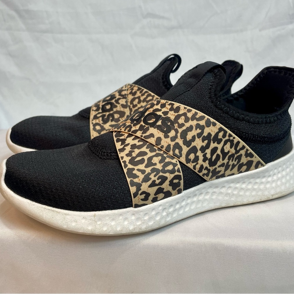 Women’s Adidas Leopard Print Cloudfoam Super shoes.
